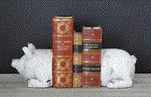 TERRA COTTA PIG BOOK ENDS SET2