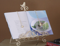 METAL BOOKSTAND W/BIRD 15-1/8"H